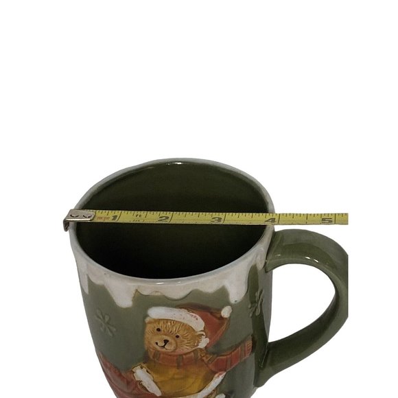 Santa Bear With Sleigh And Snowflakes Holiday Christmas Winter 16 ounce Mug - Picture 5 of 5